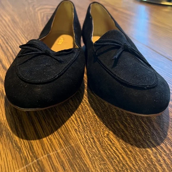 J. Crew Factory Black Suede Flats with Bow - Picture 6 of 7